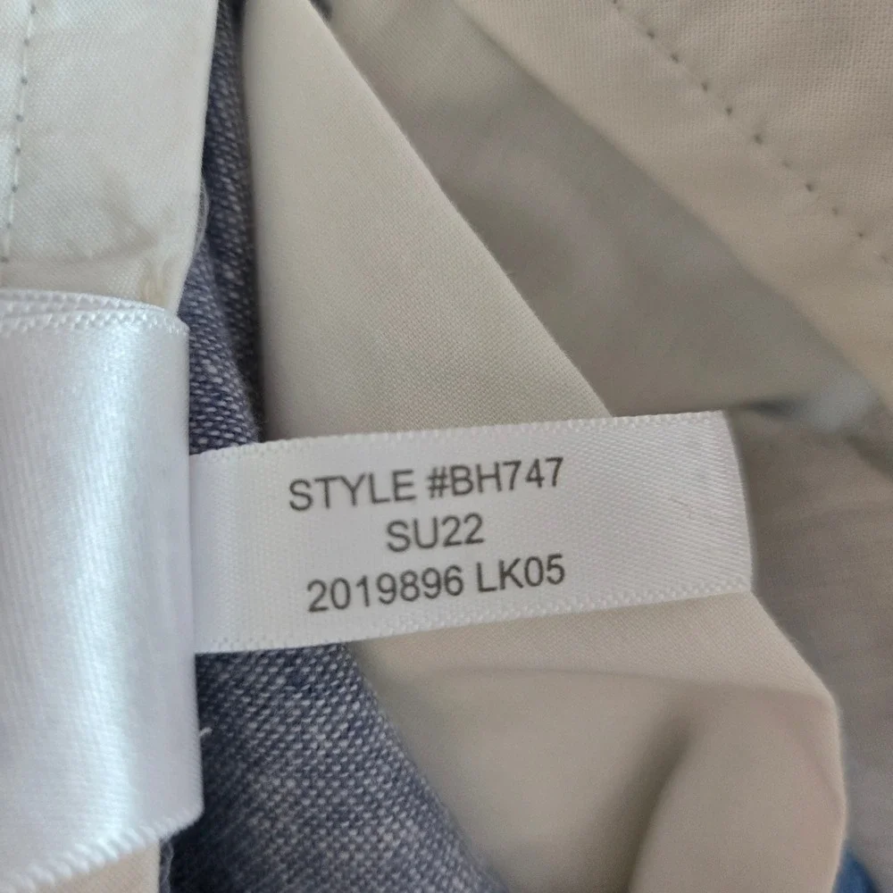 J.Crew Straight Fit Linen Cotton Blend Pants Blue BH747 Mens 32x34 Heathered